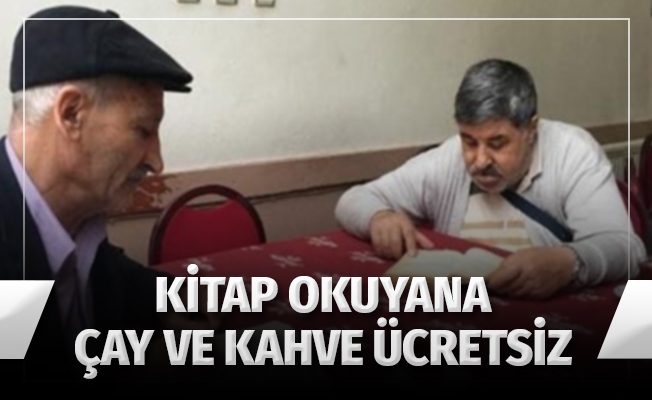 Bu kahvede kitap okuyana çay ve kahve bedava