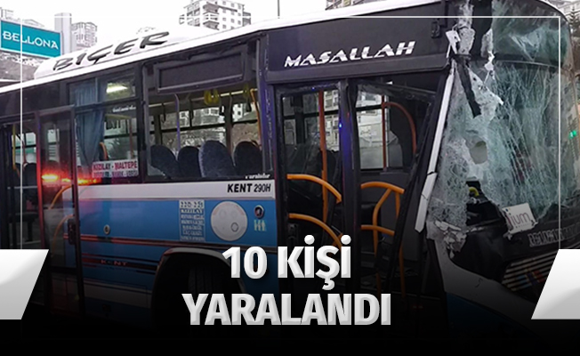 Halk Otobüsü Kaza Yaptı: 10 Yaralı
