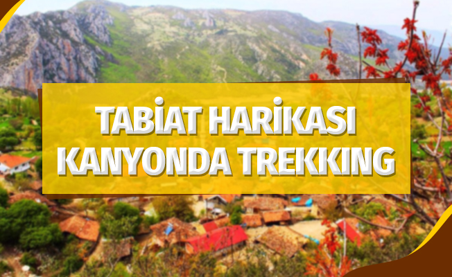 Tabiat harikası kanyonda trekking