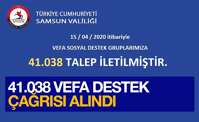Samsun’da 41 bin 38 vefa destek çağrısı alındı