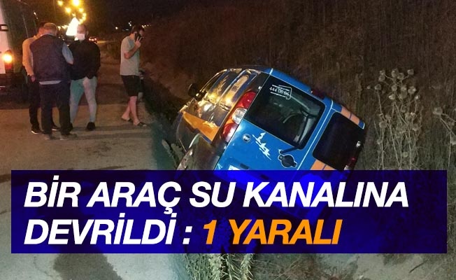 Samsun'da hafif ticari araç su kanalına devrildi: 1 yaralı