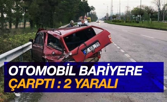 Samsun'da otomobil bariyere çarptı: 2 yaralı