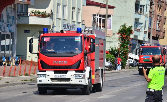 Azerbaycan’ın itfaiye konvoyu Samsun’a ulaştı