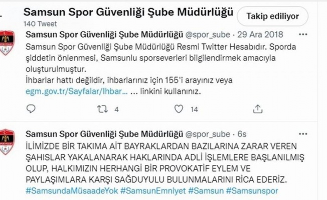 Samsun’da Trabzonspor bayraklarına zarar verenlere ceza