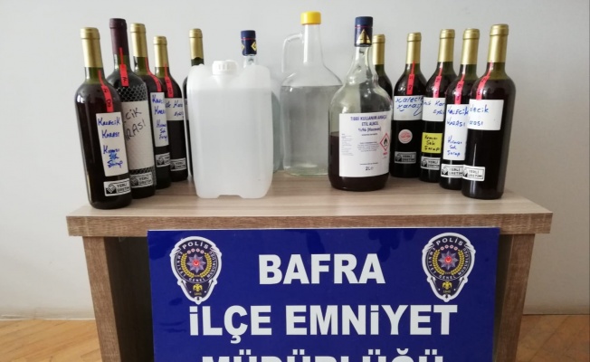 Bafra’da kaçak alkol ele geçirildi