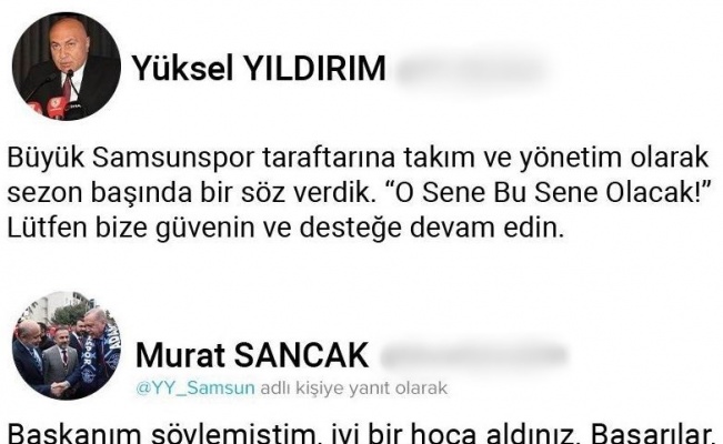 ADS Başkanı Sancak’tan Samsunspor Başkanı Yıldırım’a: