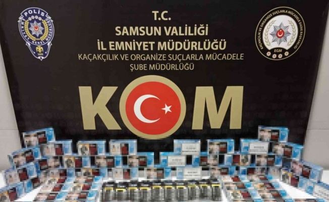 Samsun’da kaçak makaron, TAPDK bandrolü ve boş sigara paketleri ele geçirildi
