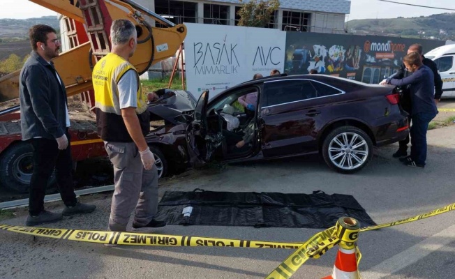 Otomobil park halindeki iş makinesi yüklü tıra çarptı, 70 yaşındaki sürücü öldü