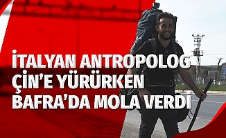 İtalyan antropolog Çin'e yürürken Bafra'da mola verdi