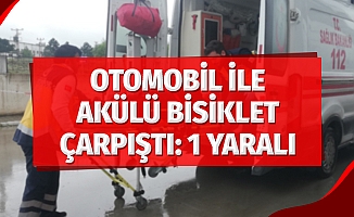 Otomobil ile akülü bisiklet çarpıştı: 1 Yaralı