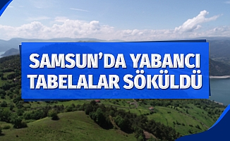 Samsun’da yabancı tabelalar söküldü