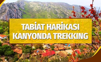 Tabiat harikası kanyonda trekking