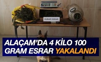 Alaçam'da 4 kilo 100 gram esrar ele geçirildi
