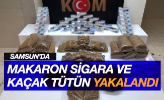 Samsun'da kaçak tütün ve makaron sigara ele geçirildi